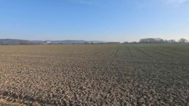 Kırsal alanda mavi yol boyunca seyahat ederken, doğanın güzelliğini deneyimleyebilirsiniz.