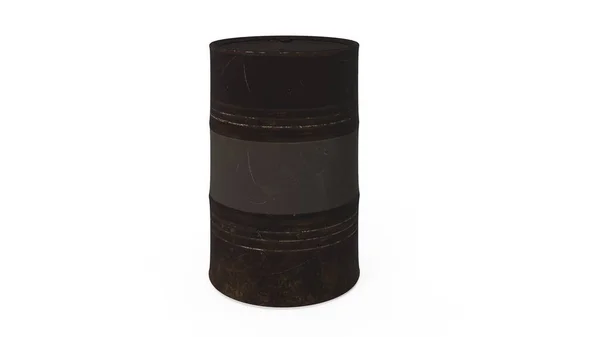 Rusty Oil Barrel Isolated White Background Rendering Illustration — Stock Photo, Image
