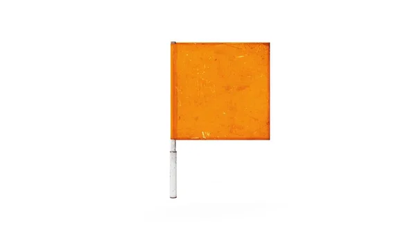 Construction Orange Roadblock Flag Isolated White Backgorund Rendering Illustration — Stock Photo, Image