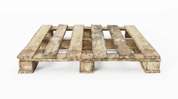 Rustic Wooden Pallet Isolated White Backgorund Rendering Illustration — Stock Photo, Image