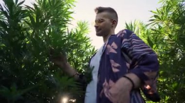 Gülümseyen marihuana çiftliği sahibi sizi selamlıyor.