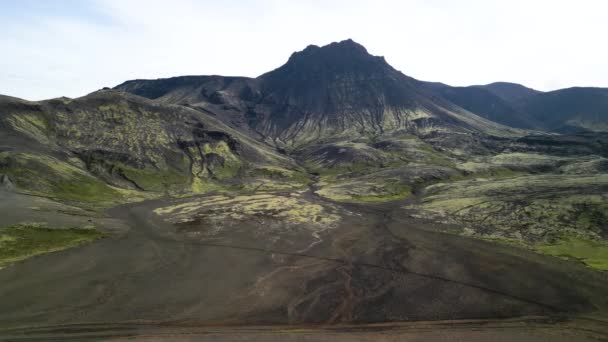 Vuelo Sobre Las Montañas Islandia Hermosa Vista Atardecer — Vídeo de stock