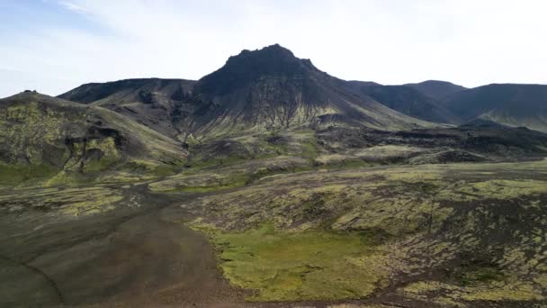 Voo Sobre Montanhas Islândia Bela Vista Pôr Sol — Vídeo de Stock