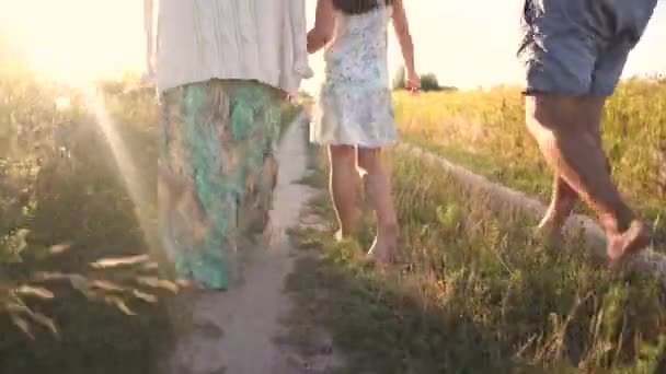 Mutlu Aile Piknikte Birlikte Vakit Geçirip Gülümsüyor — Stok video
