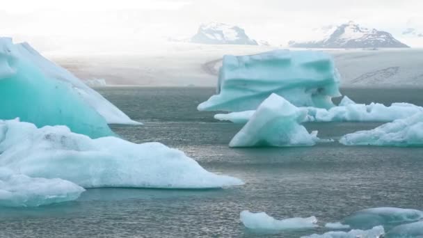 Tání Ledovce Islandu Pohled Zblízka Modrý Led — Stock video