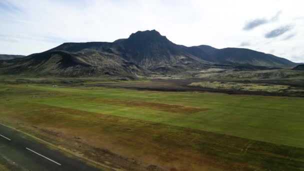 Voo Sobre Montanhas Islândia Bela Vista Pôr Sol — Vídeo de Stock