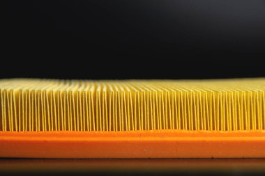 Close-up Filter element insert. Car engine air filter.