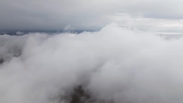 Dağlardaki Bulutların Üzerinde Alçak Uçuşlar Bulut Video Ekran Koruyucusu — Stok video