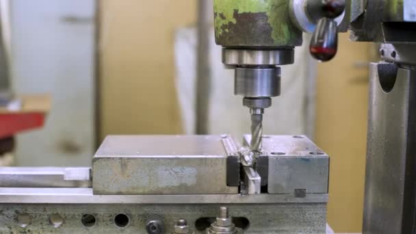 Lavoro Delle Macchine Produzione Fabbrica Pan Intorno Processo Fresatura Piastre — Video Stock