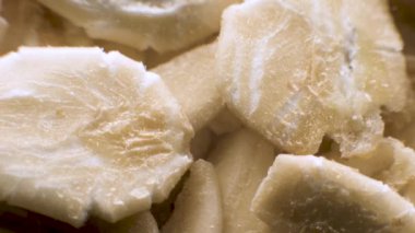 Ezilmiş yulaf ezmesi. Kahvaltıda mısır lapası. Organik ürün. Makro. Döndürme.