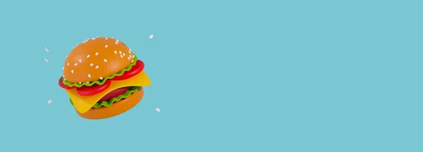 Модель Сирника Літаючим Насінням Синьому Фоні Рекламний Простір Соковитий Іграшковий — стокове фото
