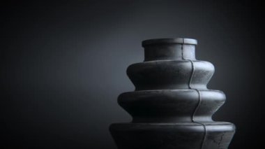 Yeni araba parçaları. Otomobil tekeri ortak çizmesi, siyah arka planda CV eklem lastiği çizmesi..