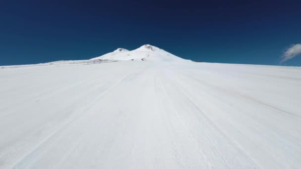 Photographie Aérienne Drone Survole Une Piste Ski Qui Est Prêt — Video