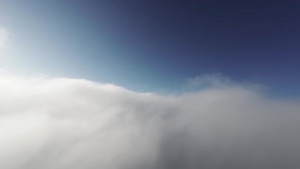 Vuelo Bajo Sobre Las Nubes Atardecer Vista Aérea Avión Vista — Vídeo de stock
