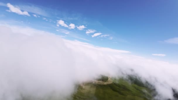 Aero Video Shooting Fly Clouds Sun Sky Mountainous Area Amazing — Stock Video