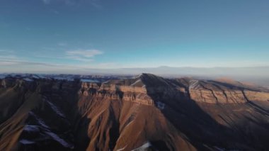 Aerial photography of mountains, uncultivated nature, full-length panorama video from a drone.