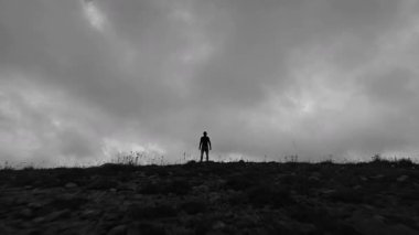 Yalnız bir adam dağdaki yoğun bir tarlada duruyor. Adam dağ sırasına hayran olmak için tepeye koştu..