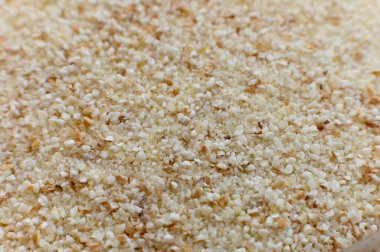 Mısır kepeği seç, hala eskisi kadar iyi ve seçici. Makro zemin mısır gevreği, spherhu manzaralı. gevrek arkaplanı.