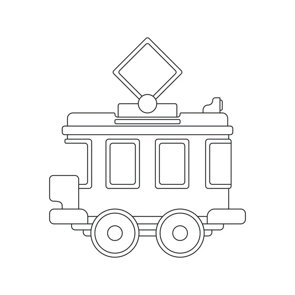 Line Vektorová Ikona Hračky Vintage Tramvají Zapojení Interaktivní Hračky Které — Stockový vektor