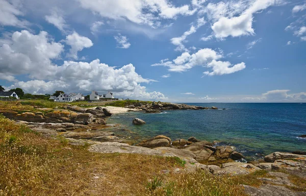 Coast Beach Cliffs Summer Landscape Brittany France — Stock Photo, Image