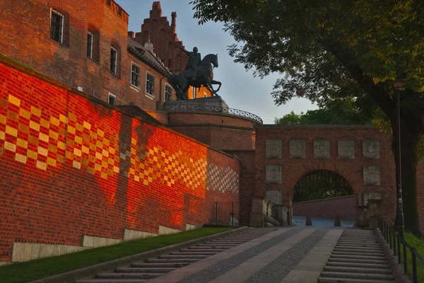 Prachtige Oude Wawel Kathedraal Krakau Polen Zomer Zonnige Dag Rode — Stockfoto