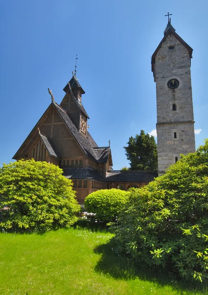 波兰卡帕兹 2023年5月30日 波兰卡帕兹王庙 挪威塔夫教堂 转移到波兰卡科诺赛山的Karpacz镇 — 图库照片