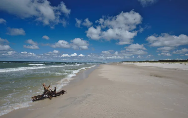 Prachtig Kustlandschap Een Leeg Strand Het Schuimige Water Van Oostzee Stockfoto