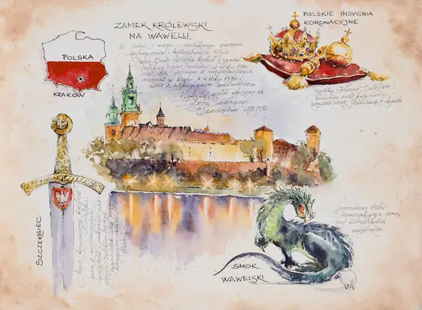 Castelo Real Wawel Hill Cracóvia Polônia Detalhes Relacionados Este Castelo — Fotografia de Stock