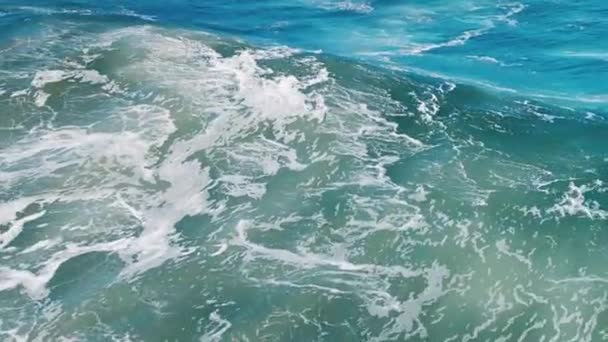 Luchtfoto Van Golfslag Atlantische Oceaan — Stockvideo