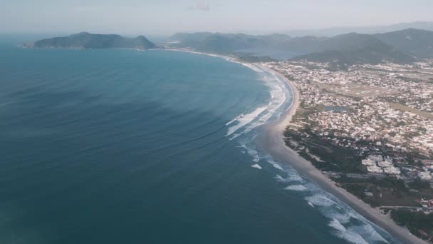 Αεροφωτογραφία Του Νησιού Santa Catarina Florianopolis Βραζιλία — Αρχείο Βίντεο