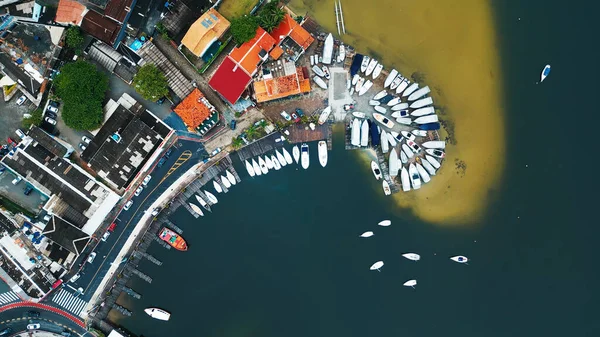 Brezilya Nın Florianopolis Kenti Yakınlarındaki Lagoa Conceicao Kasabasının Havadan Görünüşü — Stok fotoğraf