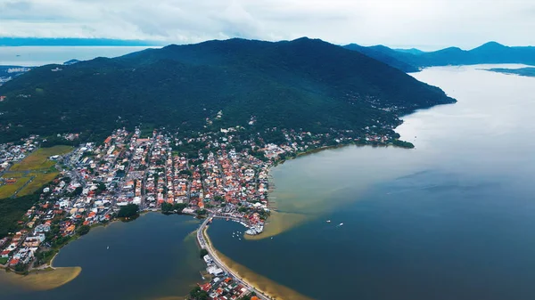 Vista Aérea Cidade Lagoa Conceicao Perto Cidade Florianópolis Brasil — Fotografia de Stock