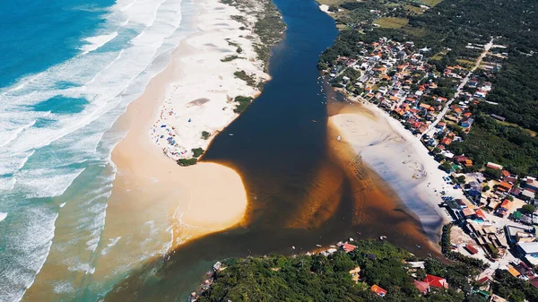 巴西Guarda Embau镇的空中景观 图库图片