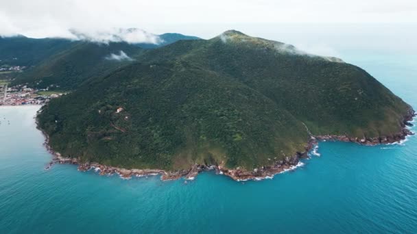 Costa Mar Com Aldeia Costa Oceano Atlântico Sul Brasil — Vídeo de Stock