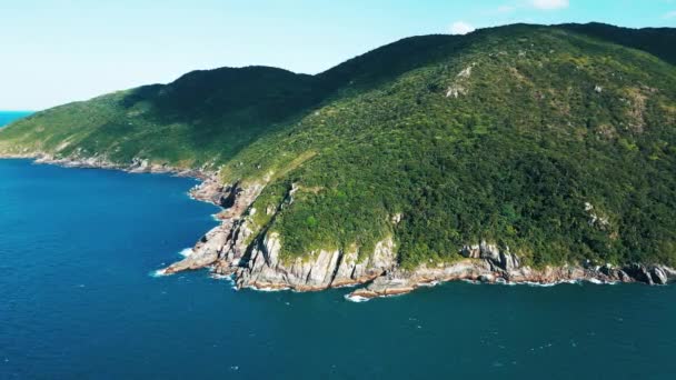 Aerial View Rocky Coast Atlantic Ocean — Stock Video