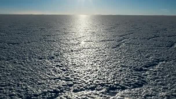 Uyuni Salt Flat Surface Bolivia — Stock Video