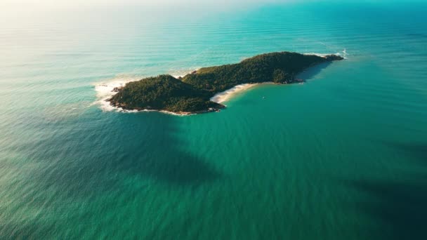 Pemandangan Udara Pulau Campeche Brazil Dekat Kota Florianopolis — Stok Video