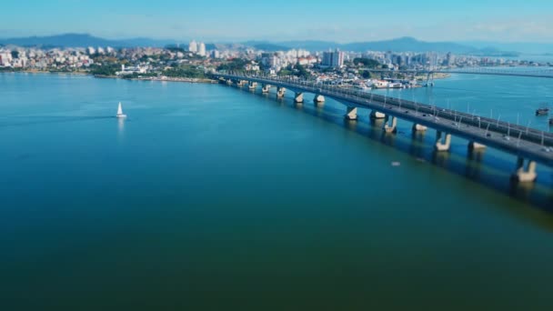 Cidade Florianópolis Brasil Vista Aérea Rodovia Entre Cidades Florianópolis São — Vídeo de Stock
