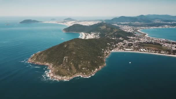 Αεροφωτογραφία Του Βορειότερου Σημείου Του Νησιού Santa Catarina Στη Βραζιλία — Αρχείο Βίντεο