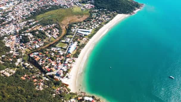 Flygfoto Över Lagoinha Stranden Norra Delen Santa Catarina Brasilien — Stockvideo