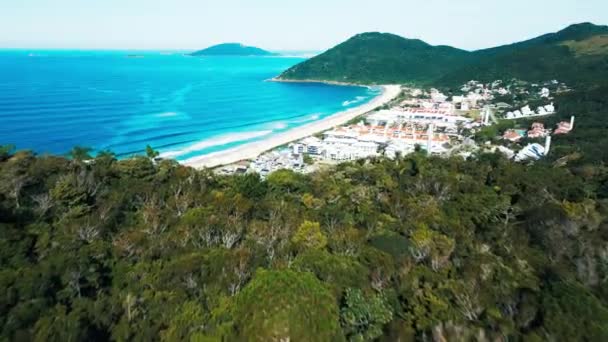 Vista Aérea Playa Brava Norte Isla Santa Catarina Brasil — Vídeos de Stock