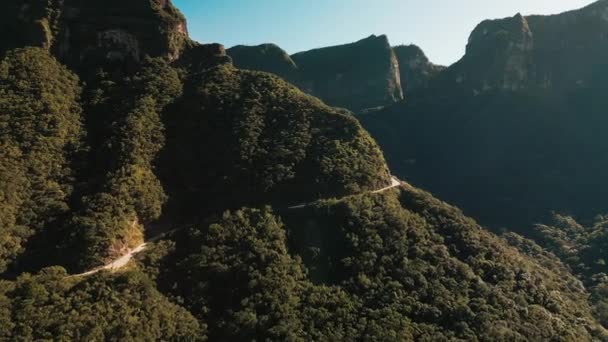 Вид Воздуха Горный Массив Юге Бразилии — стоковое видео