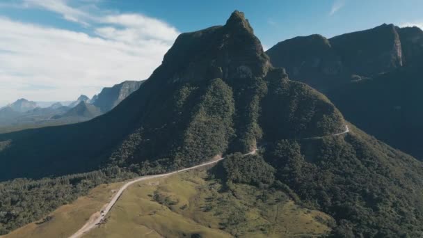 Widok Lotu Ptaka Góry Brazylii Pasmo Górskie Stanie Santa Catarina — Wideo stockowe