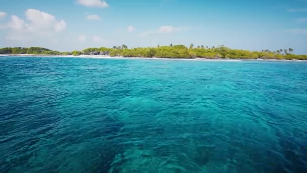 Tropisches Meer Und Insel Flachsee Mit Riff Auf Den Malediven — Stockvideo