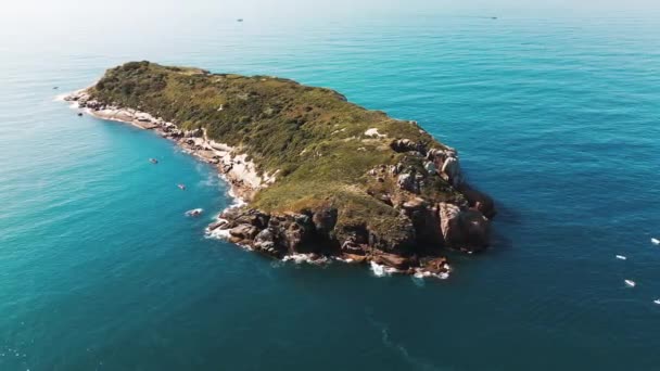 Vista Aérea Isla Xavier Situada Lejos Parte Continental Brasil — Vídeo de stock