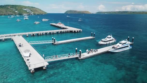 Vista Aérea Porto Marítimo Ilha Nusa Penida Indonésia — Vídeo de Stock