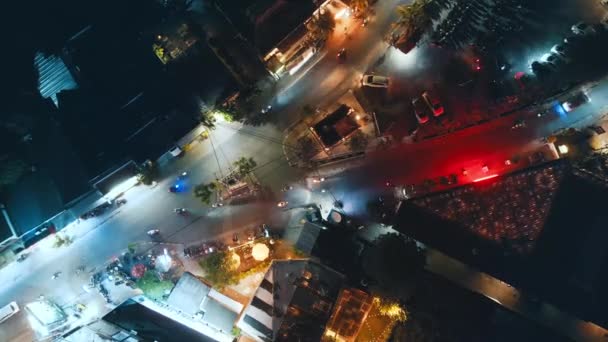 Zeitraffer Aus Der Luft Von Der Belebten Straße Der Stadt — Stockvideo