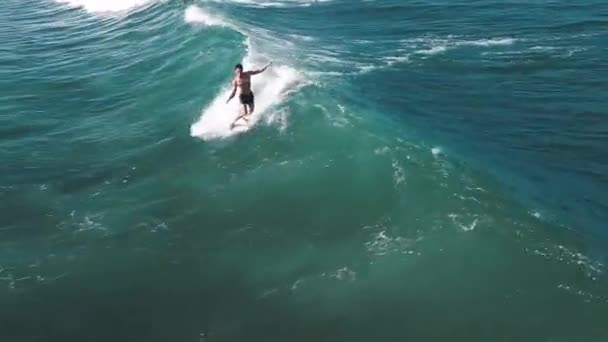 Canggu Bali Junio 2023 Hombre Surfea Ola Famoso Lugar Surf — Vídeo de stock