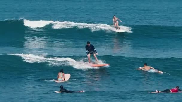 Canggu Bali Junio 2023 Gente Surfea Las Olas Famoso Lugar — Vídeos de Stock