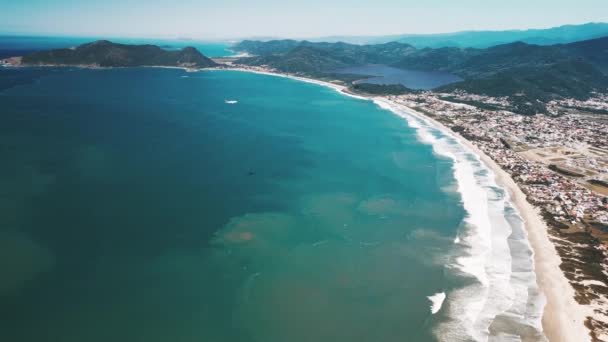 Letecký Pohled Brazilskou Pláž Santa Catarina Florianopolis — Stock video